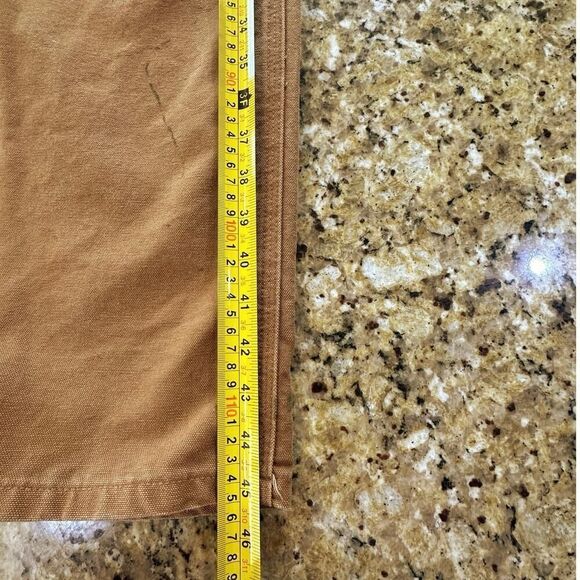 VTG Carhartt Men 44x32 Carpenter Canvas Dungaree Pants Brown Union Made USA B11 - Picture 12 of 16